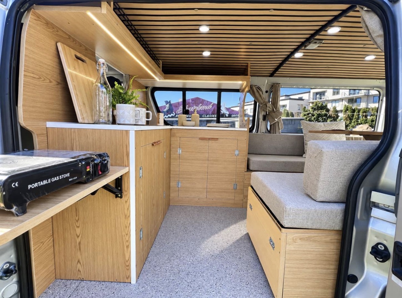 2010 Toyota Hiace Low KMs Campervan interior and build detail — campervan for sale in Auckland