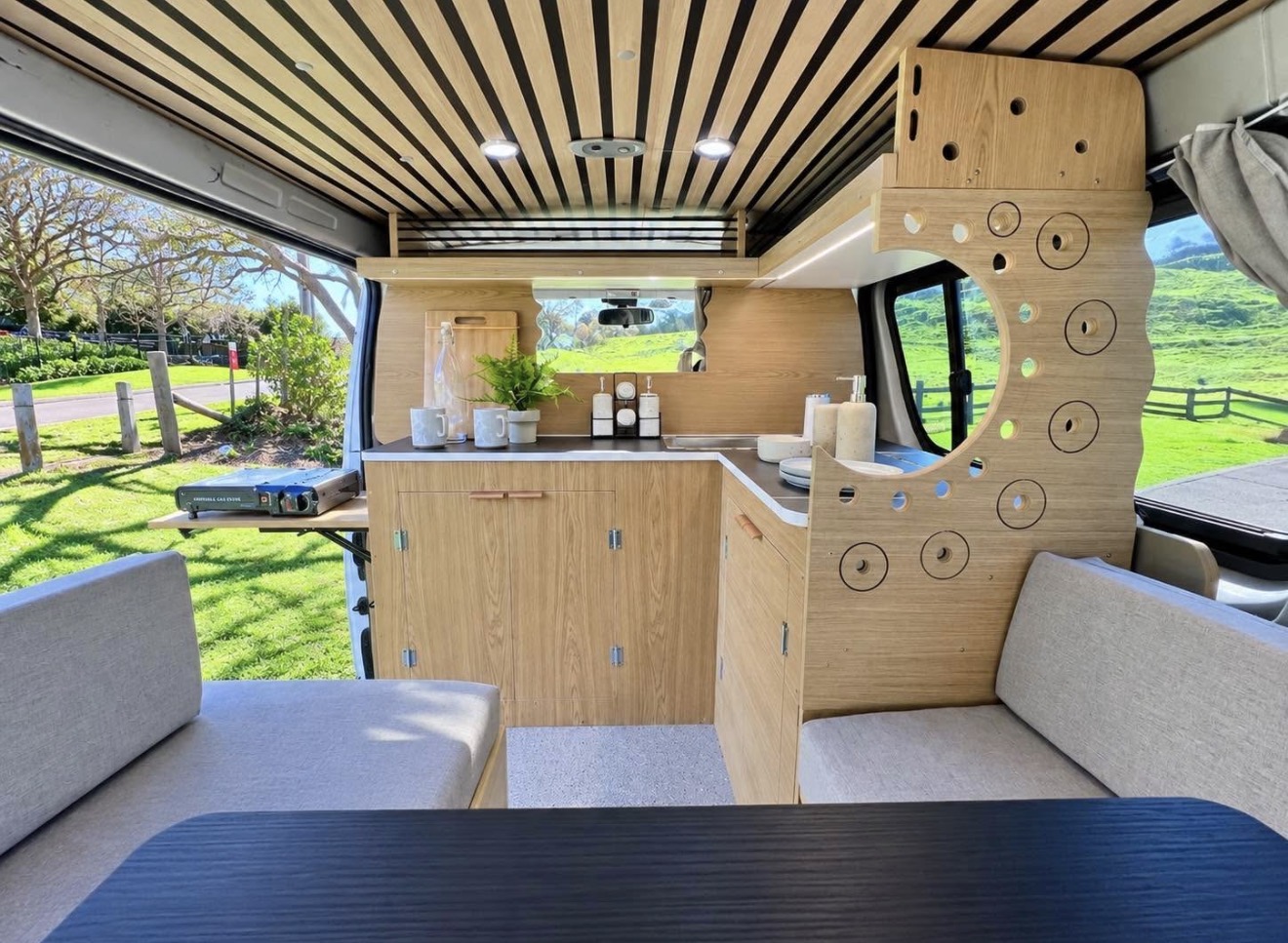 2010 Toyota Hiace Low KMs Campervan interior and build detail — campervan for sale in Auckland